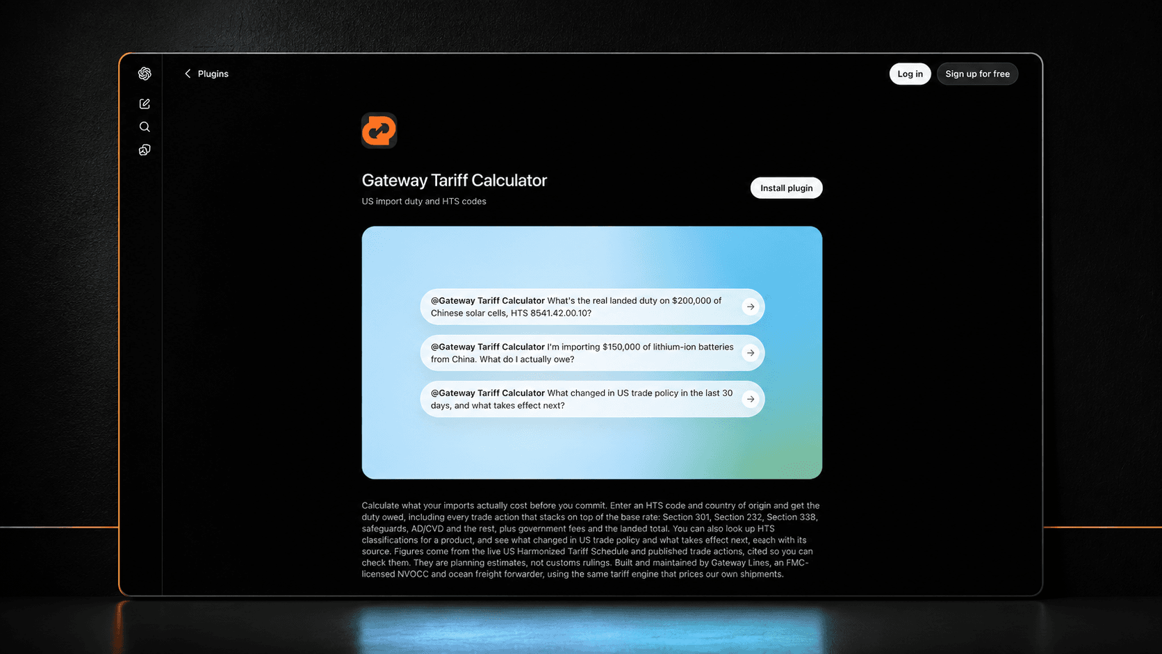 Gateway Tariff Calculator Is Now a ChatGPT Plugin